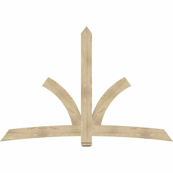 Ekena Millwork Davenport Rough Sawn Timber Gable Bracket, Douglas Fir, 96"W x 64"H x 2"D x 6"F, 16/12 Pitch GBW096X64X0206DAV00RDF - main